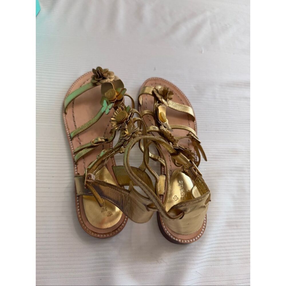 Kate Spade Sadia Metallic Gold Sandals Size 7 M New - Picture 6 of 10
